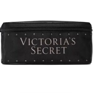 Victoria's Secret Black Travel Train Cosmetic Case Forever Angel Bling NEW